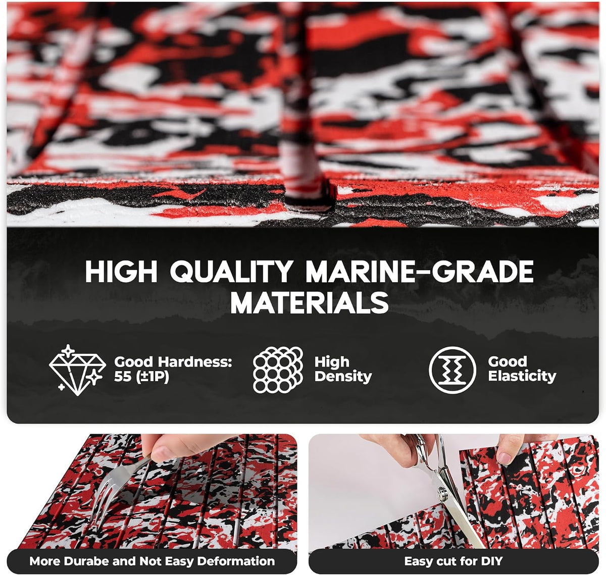 FOCEAN Stripe-Camo Red boat flooring – image 2