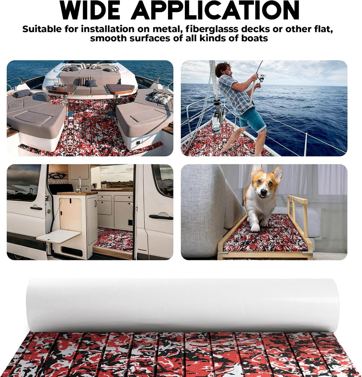 FOCEAN Stripe-Camo Red boat flooring – image 6