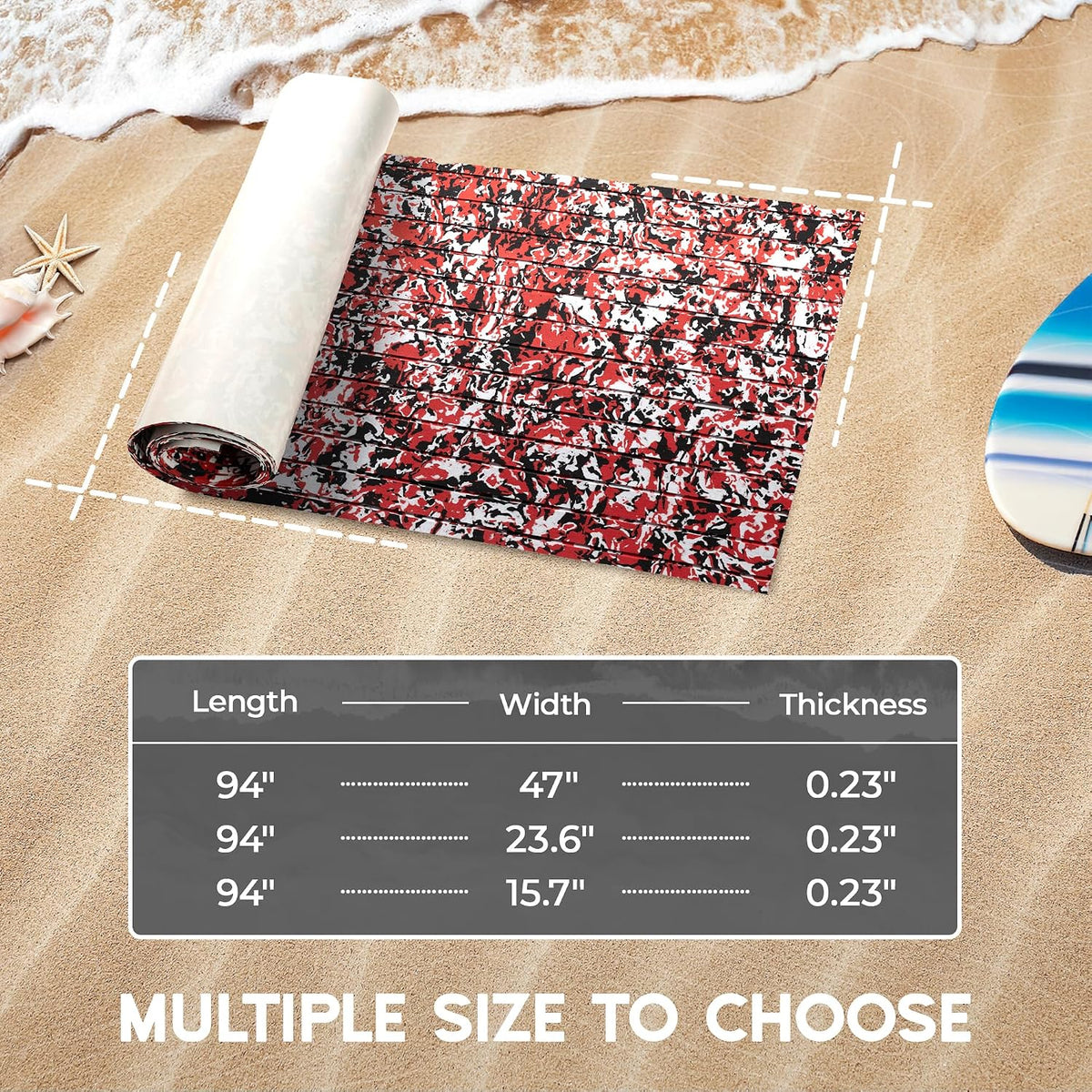 FOCEAN Stripe-Camo Red boat flooring – image 8