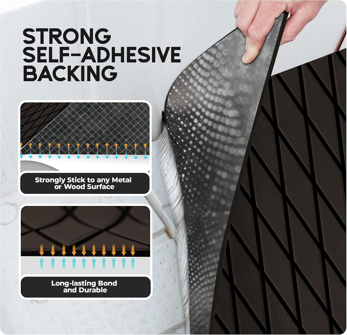 FOCEAN Chocolate With Black Lines boat flooring – image 3