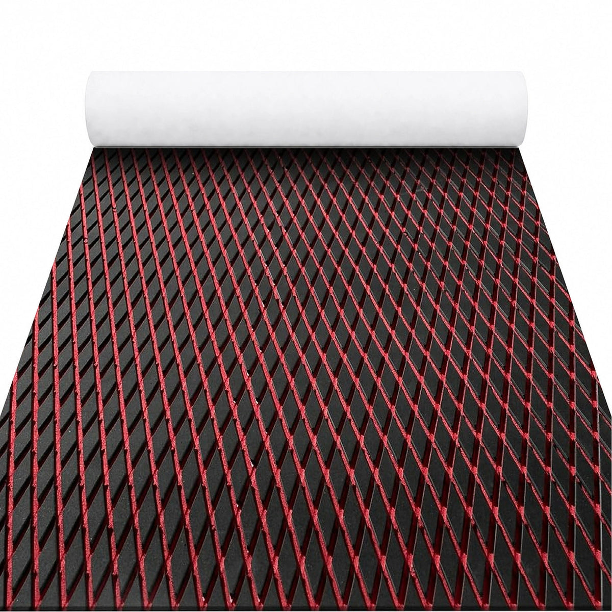FOCEAN Black Red Small Diamond EVA Boat Flooring — gallery-1