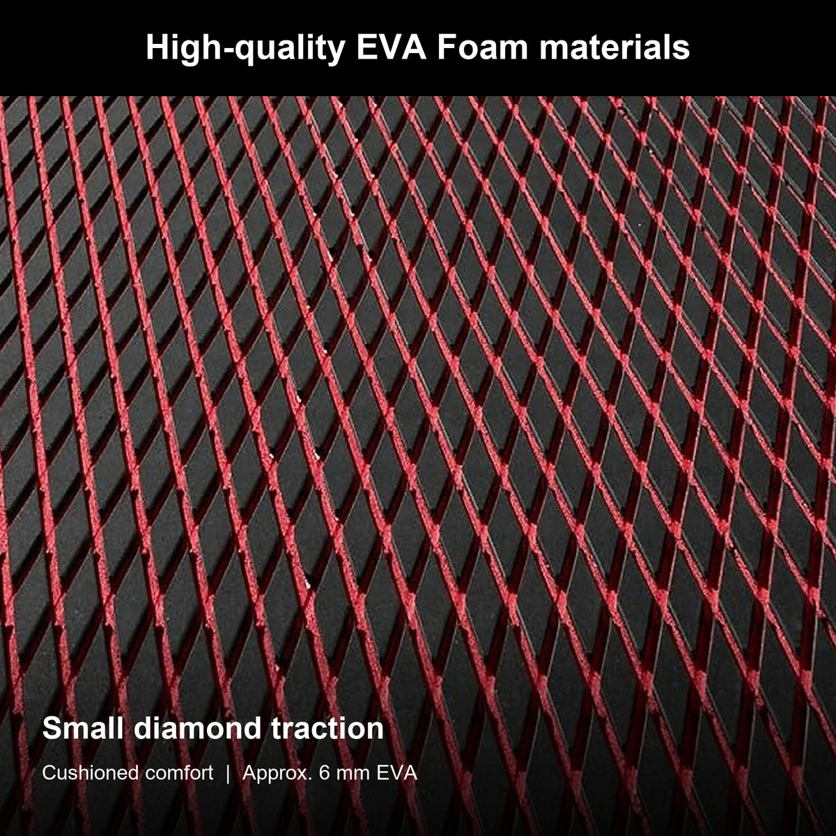 FOCEAN Black Red Small Diamond EVA Boat Flooring — gallery-2