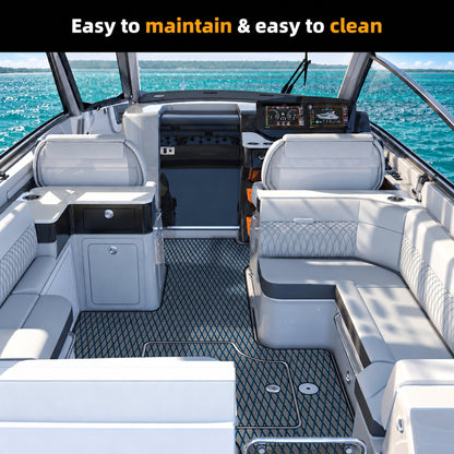 FOCEAN Dark Grey Blue Small Diamond EVA Boat Flooring — gallery-5