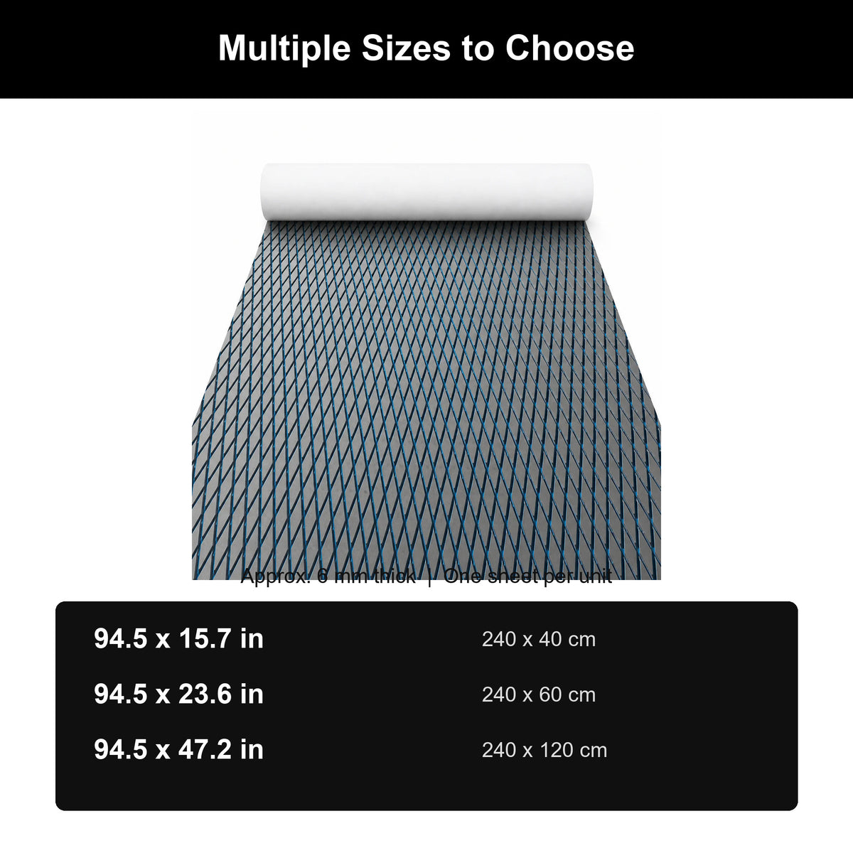 FOCEAN Dark Grey Blue Small Diamond EVA Boat Flooring — gallery-6