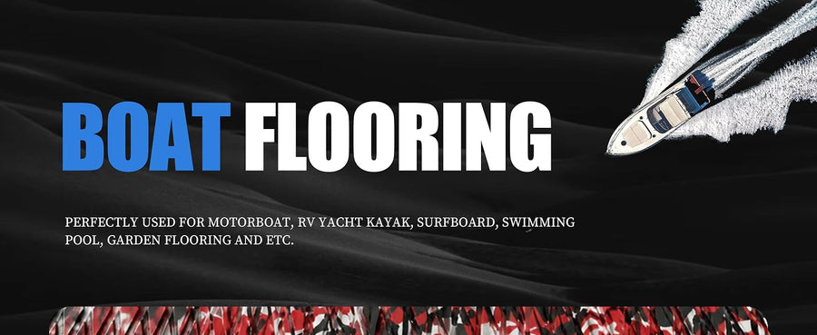 FOCEAN Red Camo Small Diamond EVA Boat Flooring — intro product detail