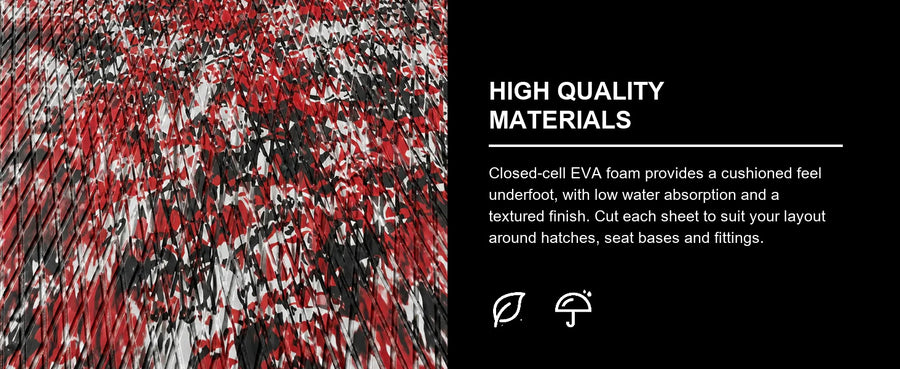 FOCEAN Red Camo Small Diamond EVA Boat Flooring — material product detail
