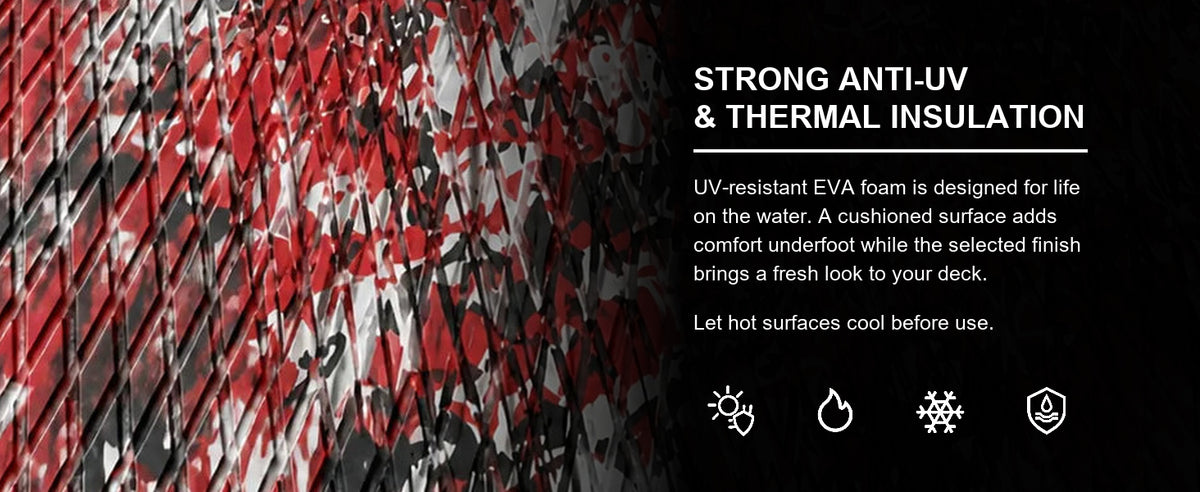 FOCEAN Red Camo Small Diamond EVA Boat Flooring — uv product detail