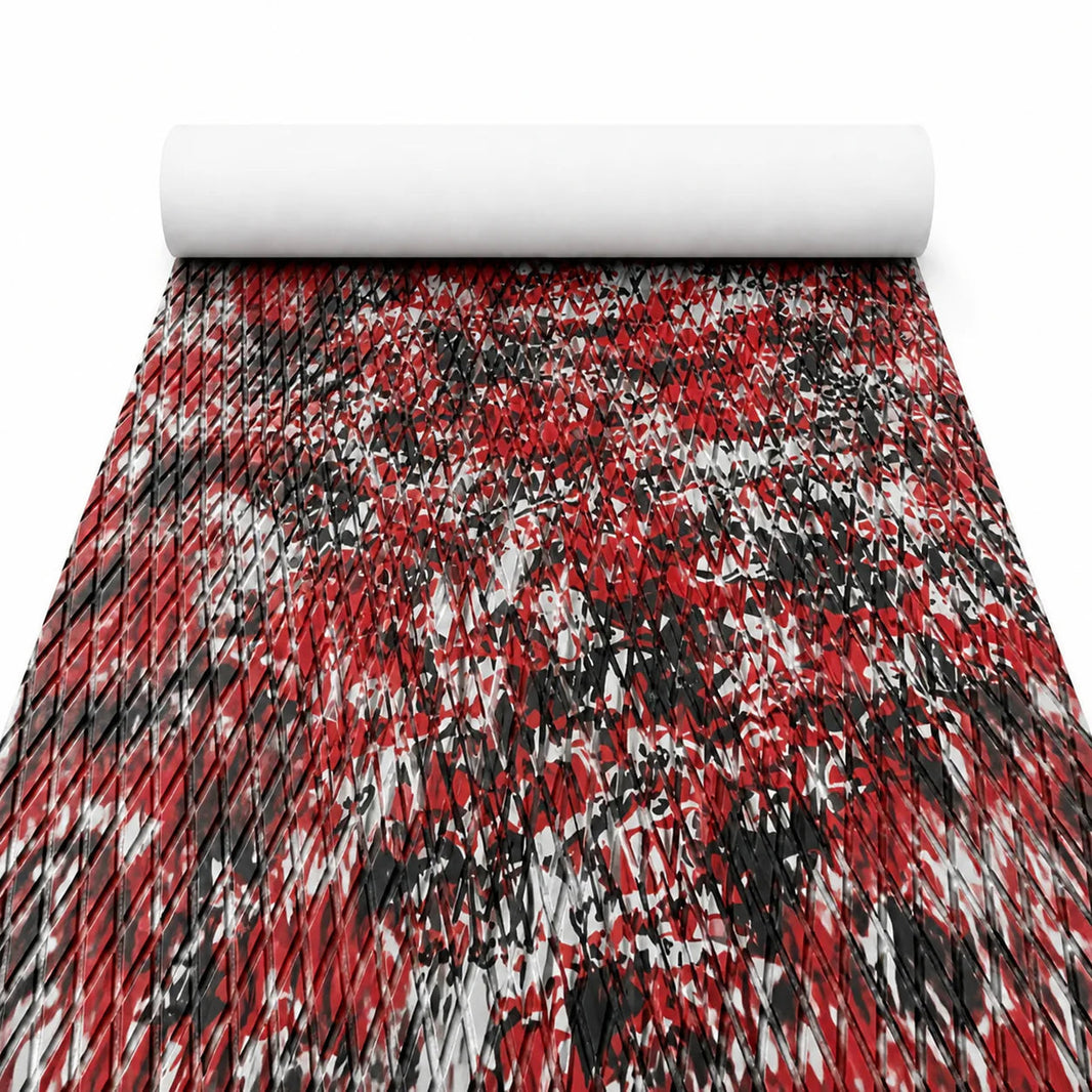 FOCEAN Red Camo Small Diamond EVA Boat Flooring — gallery-1
