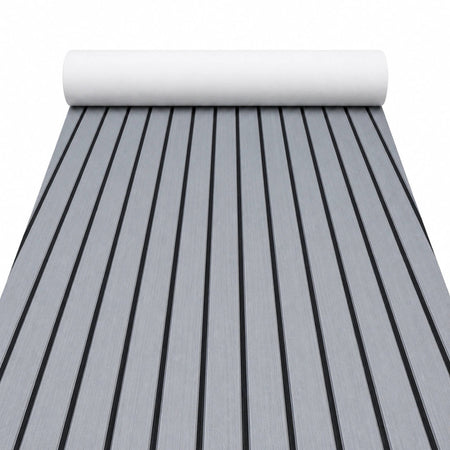 FOCEAN Grey Black Faux Teak EVA Boat Flooring — product color and surface view