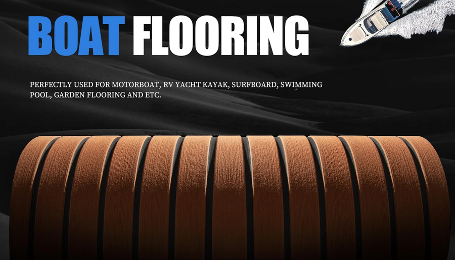 FOCEAN brown black striped EVA foam boat flooring material close-up