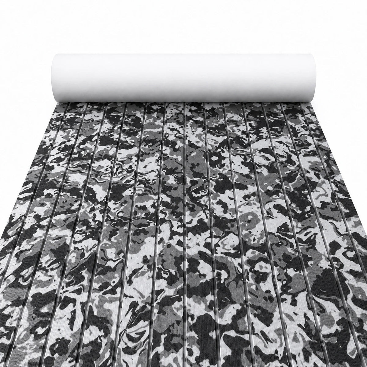FOCEAN White Black Camo Stripe EVA Boat Flooring — matched white-background product image