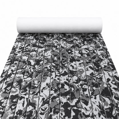FOCEAN White Black Camo Stripe EVA Boat Flooring — matched white-background product image