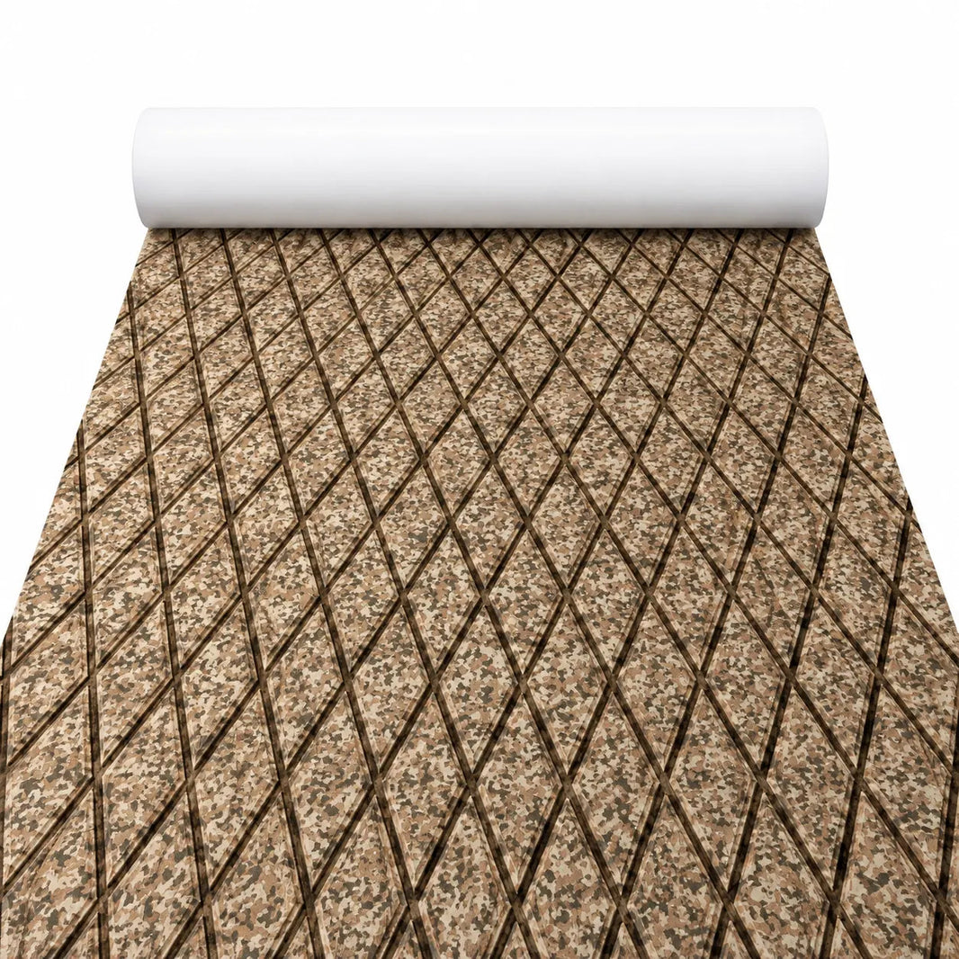 FOCEAN Brown Camo Diamond EVA Boat Flooring — matched white-background product image