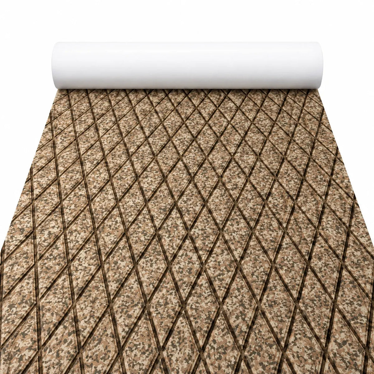 FOCEAN Brown Camo Diamond EVA Boat Flooring — matched white-background product image
