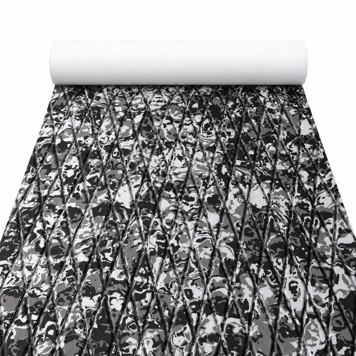 FOCEAN White Black Camo Diamond EVA Boat Flooring — matched white-background product image