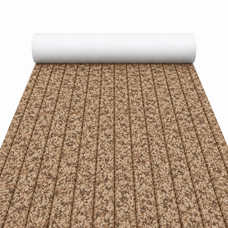 FOCEAN Brown Camo Stripe EVA Boat Flooring — matched white-background product image
