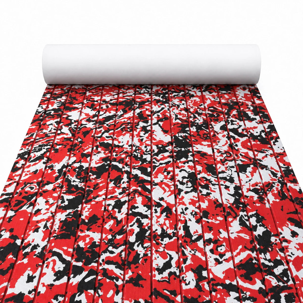 FOCEAN Red Camo Stripe EVA Boat Flooring — matched white-background product image